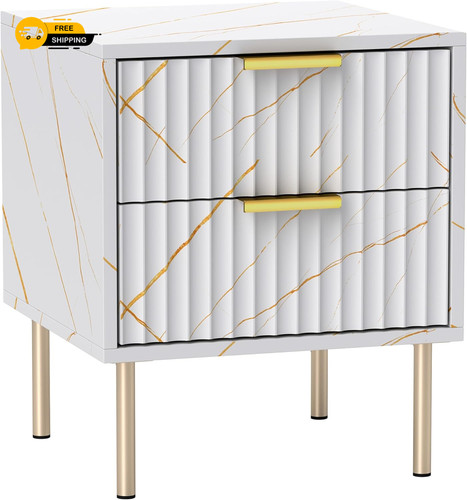 Bedside table with - with, marble