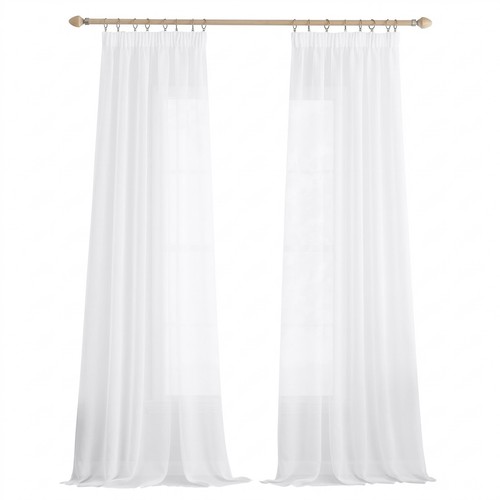 White sheer curtain - white,
