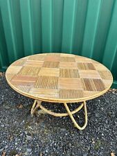 Vintage Italian Pencil Reed Split Bamboo Mid Century Coffee Table