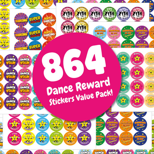 864 dance reward stickers - dance,