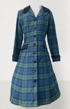 Riding Coat Promenade Hourglass Fitted Sz S A Line Tartan Vintage john marks