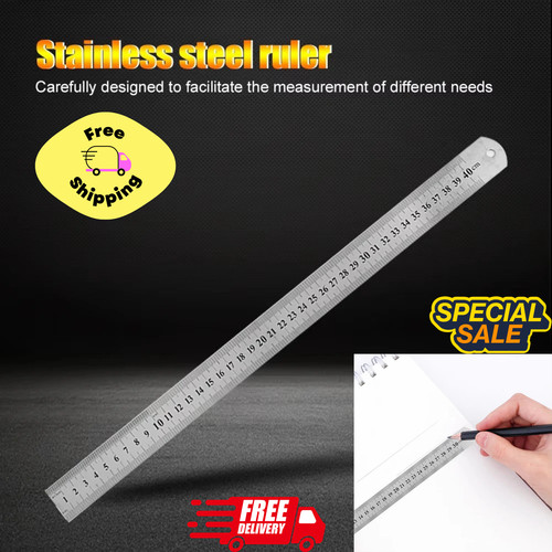 Double sided metal ruler - sided,
