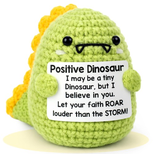 Positive dinosaur crochet - dinosaur, gift