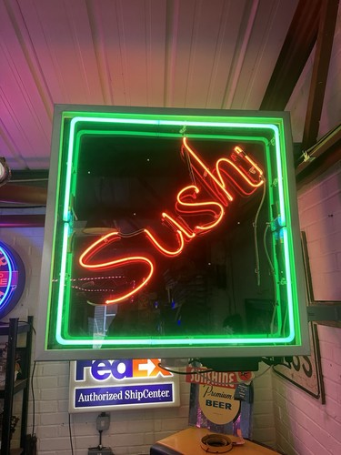 Neon sushi sign - sushi,