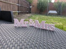Mr & Mrs Block White Letters Wedding Sign