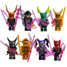 Brand New - LEGO Ninjago Oni Mini-Figures x8 - Oni Mask Villains with Weapons
