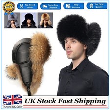 Winter Men Thick Ushanka Faux Fur Warm Thermal Russian Cossack Trapper Snow.Hat！