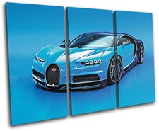 Bugatti Chiron Exotic Supercar Cars TREBLE CANVAS WALL ART Picture Print