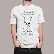 HI HOW ARE YOU T SHIRT AS WORN BY KURT COBAIN RETRO DANIEL JOHNSTON ADULTS KIDS