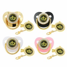 Golden crown baby pacifier - golden,