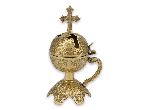 Ornate solid brass incense - brass,