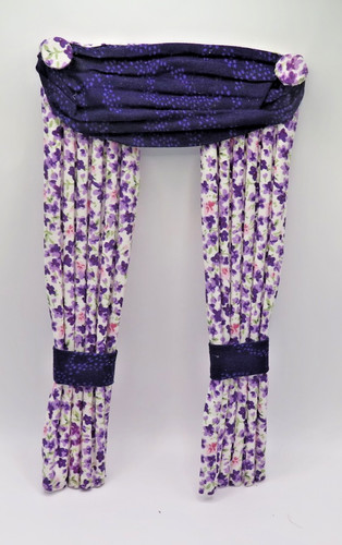 Dolls house curtains purple - curtains.,