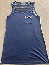 Ladies La Marquise Blue Jersey Summer Sleeveless Nightdress Nightie Medium