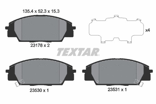 Front brake pad - front, set