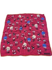Moschino Silk Square Scarf Women's Red Graphic Print Designer Accessories