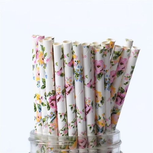 100x romantic paper straws - 25-100x,