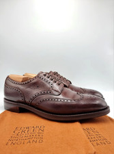 Edward Green X Louis Boston Derby Thistle Brogues Brown Grained Leather UK 8.5