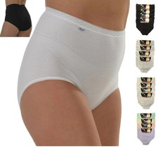 6 Pack Ladies Briefs Maxi, 100% Cotton Full Comfort Fit Underwear, Size 10-24