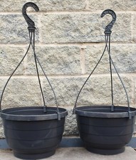 PAIR 2 LARGE 27CM GREY hanging