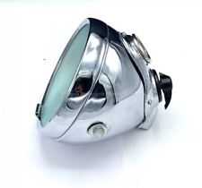 LUCAS TYPE DU42 6 1/2" COMPLETE HEADLAMP WITH FLAT GLASS - CHROME