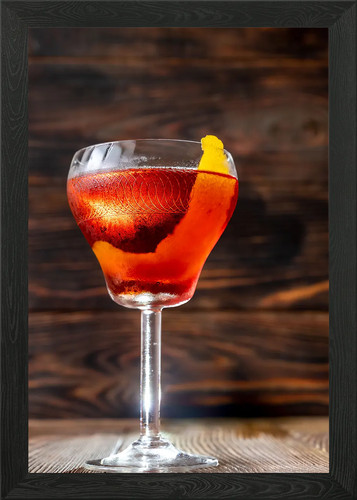 Boulevardier cocktail framed - cocktail,