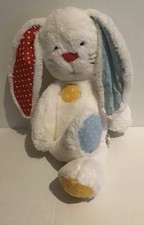 Mothercare My First Bunny Rabbit Polka Dots Spots White Soft Toy Plush Comforter