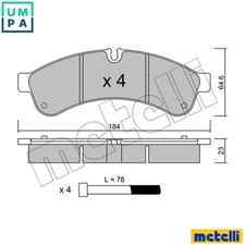 BRAKE PAD SET DISC BRAKE 22-0851-0 FOR IVECO DAILY/VI/Platform/Chassis/Van 3.0L