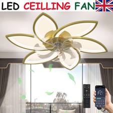 LED Ceiling Fan Silent Reversible Fan with Light for Bedroom Gold 6 Head 78x15cm