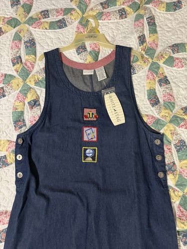 Vintage denim jumper dress - denim,