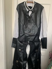 Faux Leather Sheiriffs Outfit Full Chaps Cosplay Costume BLUF
