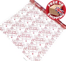 Red Merry Christmas Clear Cellophane Gift Wrap Christmas Film Hamper Baskets