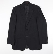 Jeff Banks Men's Black Wool Blazer 40 Regular Travel