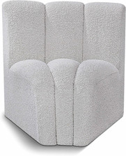 Modern Grey Boucle Curved