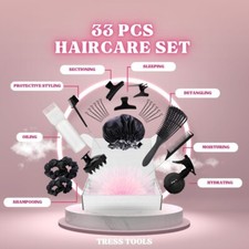 33 pcs HAIR GROWTH BUNDLE Starter Pack | Curly Type 4  Hair | FREE Satin Bonnet 