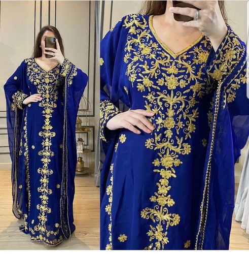 Royal blue wedding georgette - wedding,