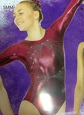 Beautiful New The Zone Long Sleeved JADE SMM Velour Gymnastics Leotards