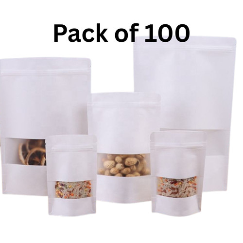 White kraft stand - white, up
