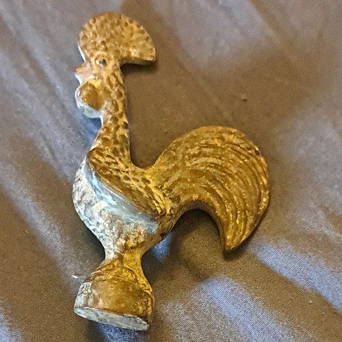 Metal chicken rooster ornament - metal,
