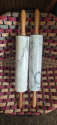 Marble rolling pin with - pin,