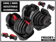 Adjustable Dumbbell 24KG 40KG Home Gym Quick Dial Exercise Fitness Hand Strength