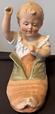 German Heubach Bisque Boy in Shoe 4 3/4 Rising Sun Mark