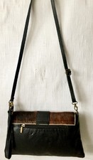 JOE BROWNS (ITALY) SOFT BLACK LEATHER/WRIST.CROSSBODY BAG.VERY GOOD CONDITION.