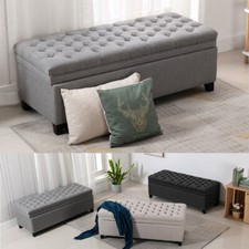 Linen Fabric Ottoman Storage