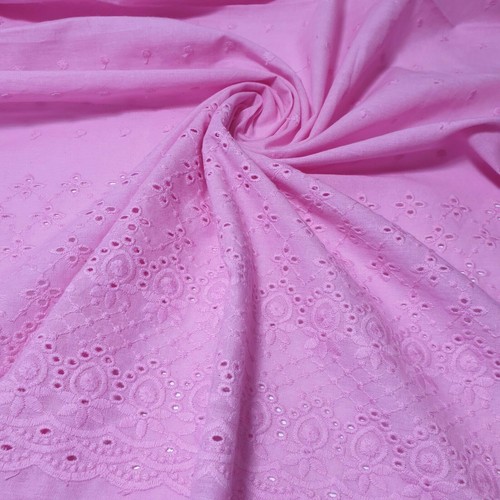 Pink 100 cotton broderie - cotton,