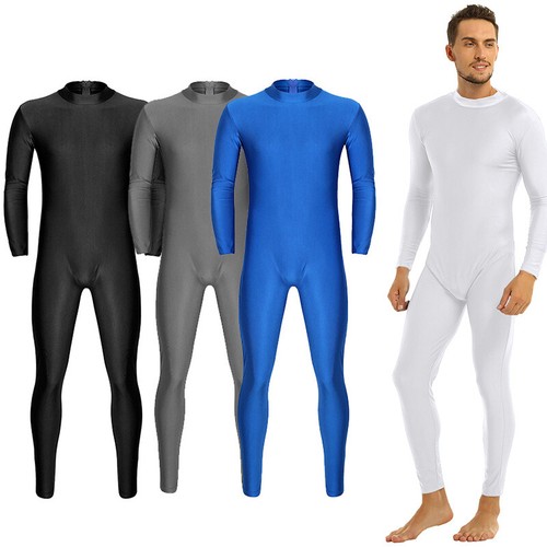 Men mock neck bodysuit long - neck,