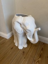 Large White Ceramic Elephant