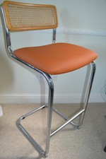 4 x Bar stools with tan faux