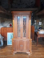 RUSTIC PINE CORNER CUPBOARD