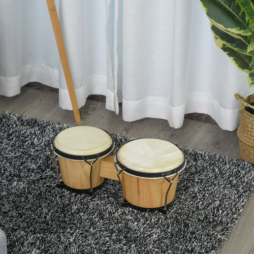 Wooden bongo drum set - set, Φ7.75"