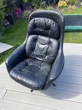 vintage retro black leather egg chair good condition